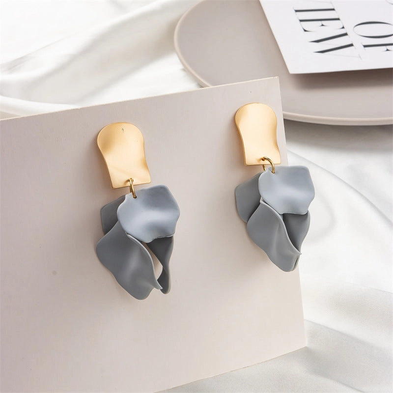 Wholesale Multi Color Petal Leaf Earrings