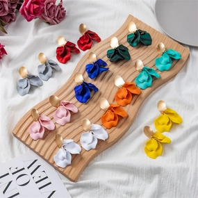 Wholesale Multi Color Petal Leaf Earrings