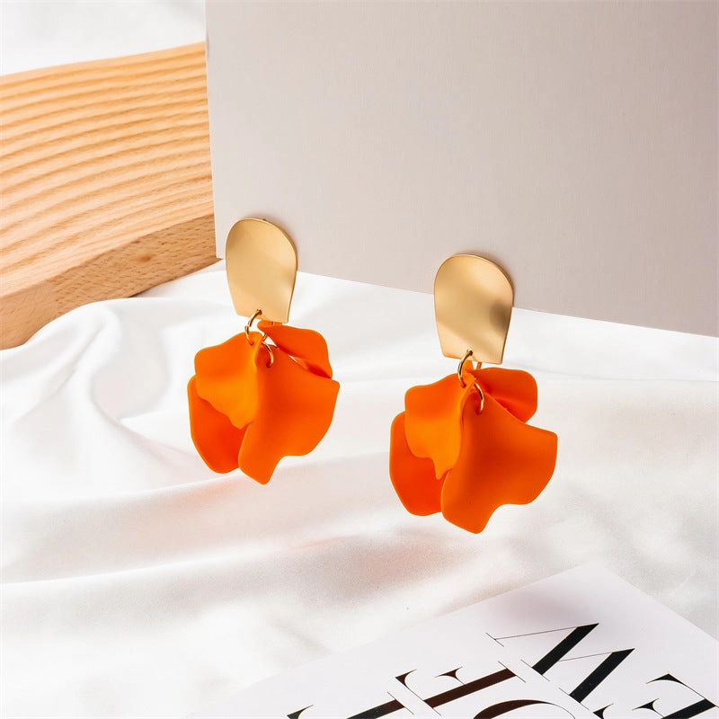 Wholesale Multi Color Petal Leaf Earrings