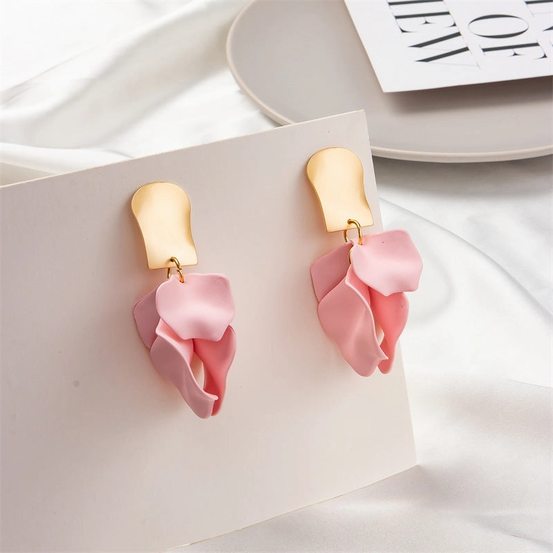 Wholesale Multi Color Petal Leaf Earrings