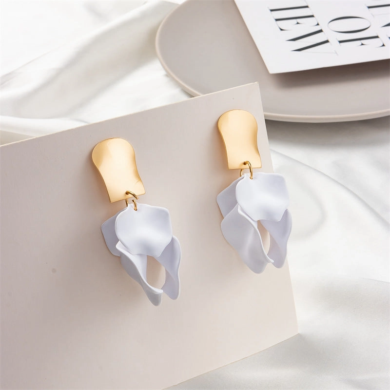 Wholesale Multi Color Petal Leaf Earrings