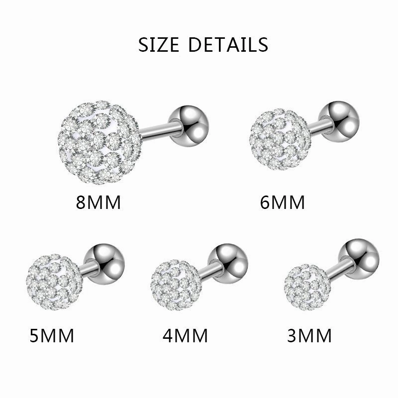 Wholesale Multi Drill Ball Titanium Steel Replacement Nails Earrings