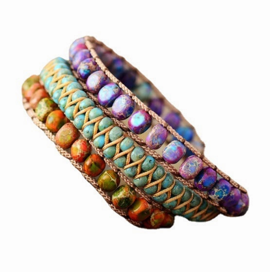 Wholesale Multi-Layer Braided Emperor Stone Bracelets
