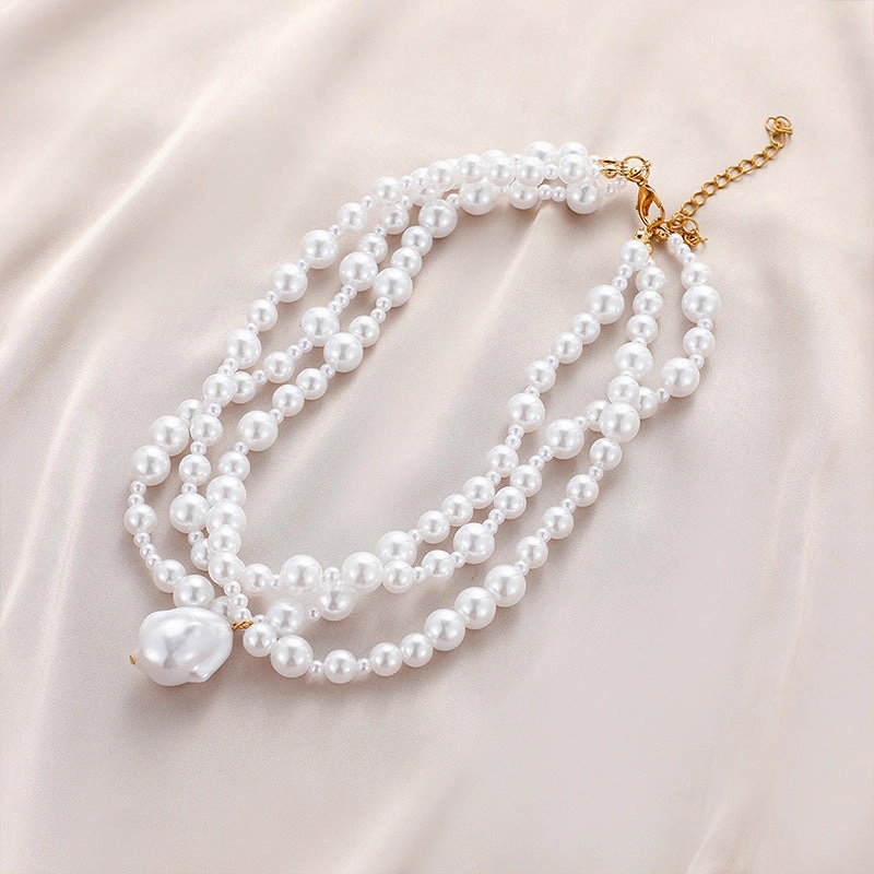 Wholesale Multi Layer Pearl Necklaces OLY-NE-ChunN004