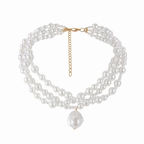 Wholesale Multi Layer Pearl Necklaces OLY-NE-ChunN004