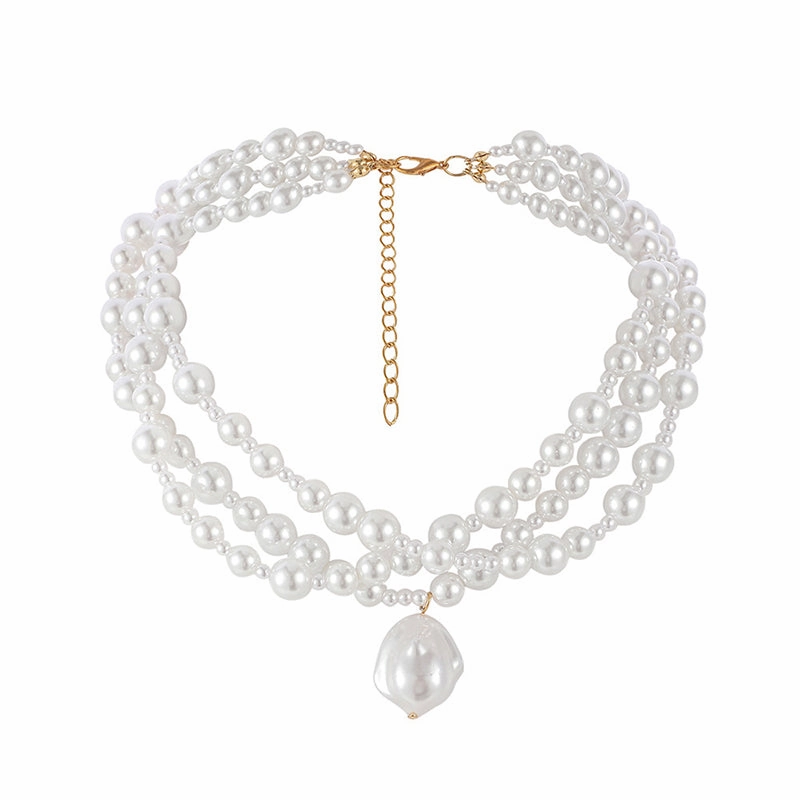 Wholesale Multi Layer Pearl Necklaces OLY-NE-ChunN004