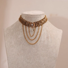 Wholesale Multi-layer Short Diamond Alloy Necklace