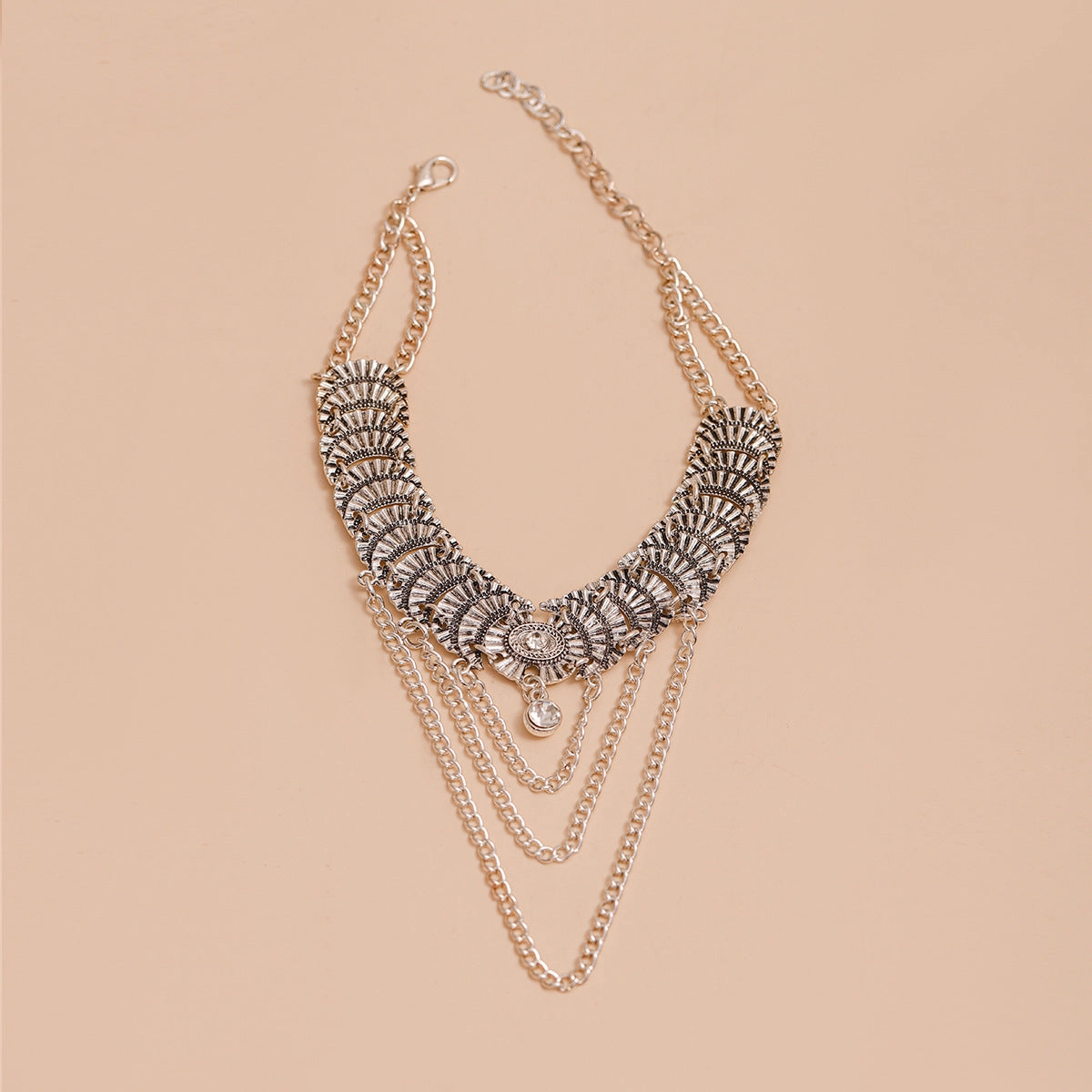 Wholesale Multi-layer Short Diamond Alloy Necklace