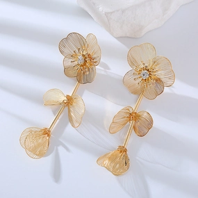 Wholesale Multi-layer Stitching Flower Earrings