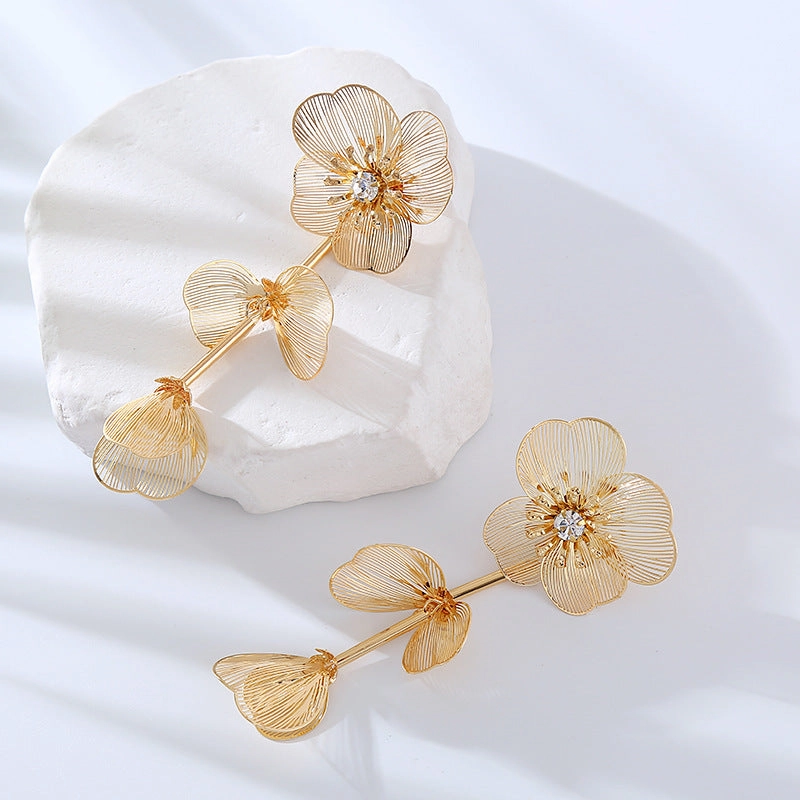 Wholesale Multi-layer Stitching Flower Earrings