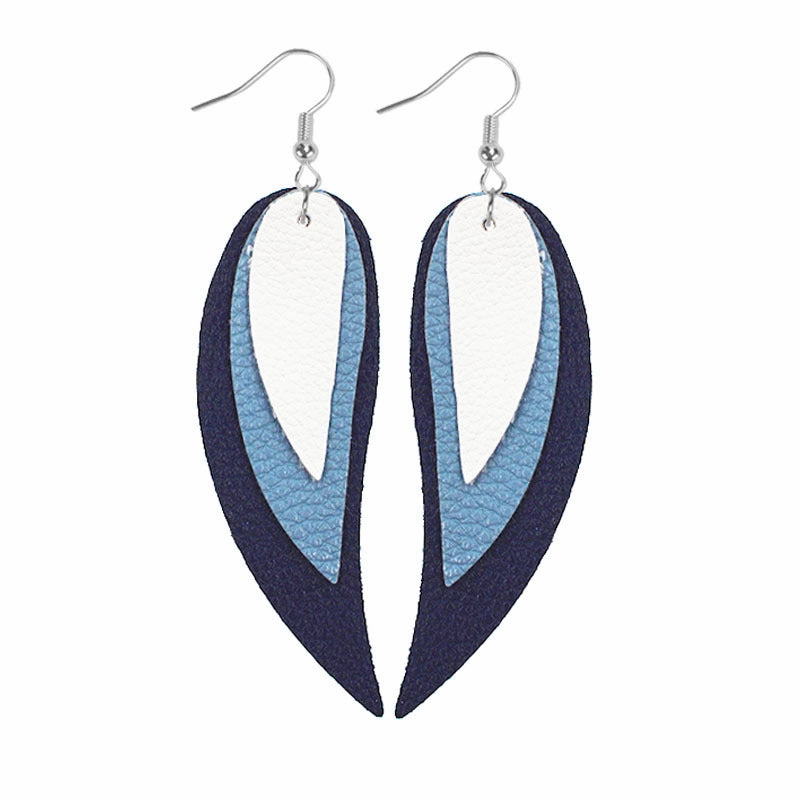 Wholesale Multi-layered Leather Earrings Symmetrical Love Earrings