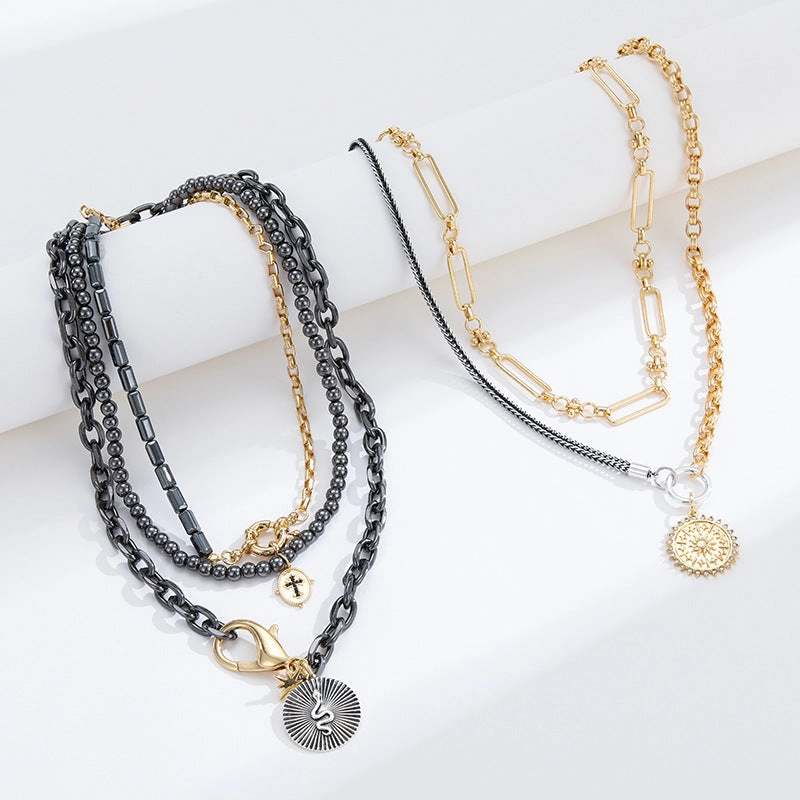 Wholesale Multi-layered Snake Cross Necklace