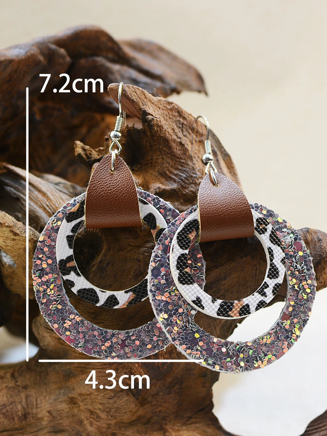 Wholesale Multi-layered Western Gretel Leopard Print Simple Flower Earrings