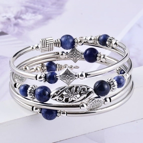 Wholesale Multi-ring Natural Stone Agate Bead Bracelet