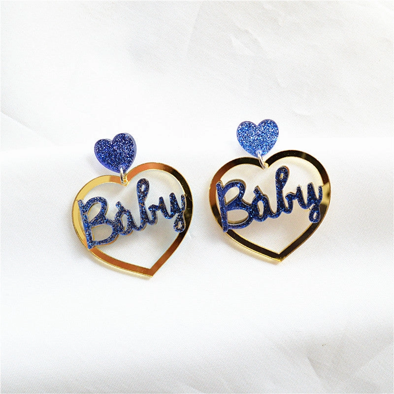 Wholesale Multicolor Cutout Heart Acrylic Earrings