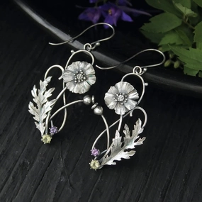 Wholesale Multicolor Floral Alloy Earrings