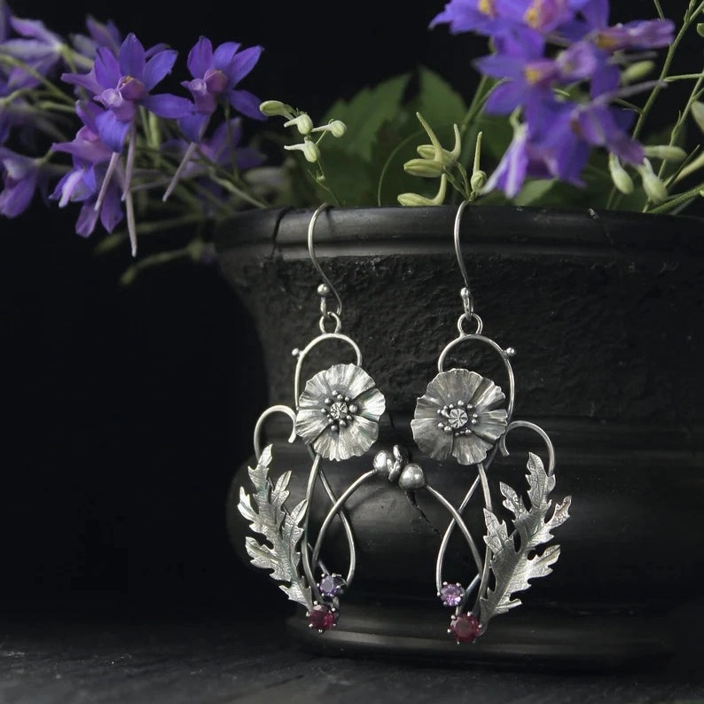 Wholesale Multicolor Floral Alloy Earrings