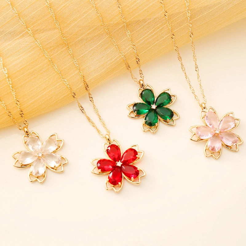 Wholesale Multicolor Flower Crystal Necklace