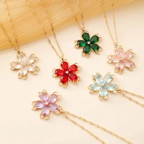 Wholesale Multicolor Flower Crystal Necklace