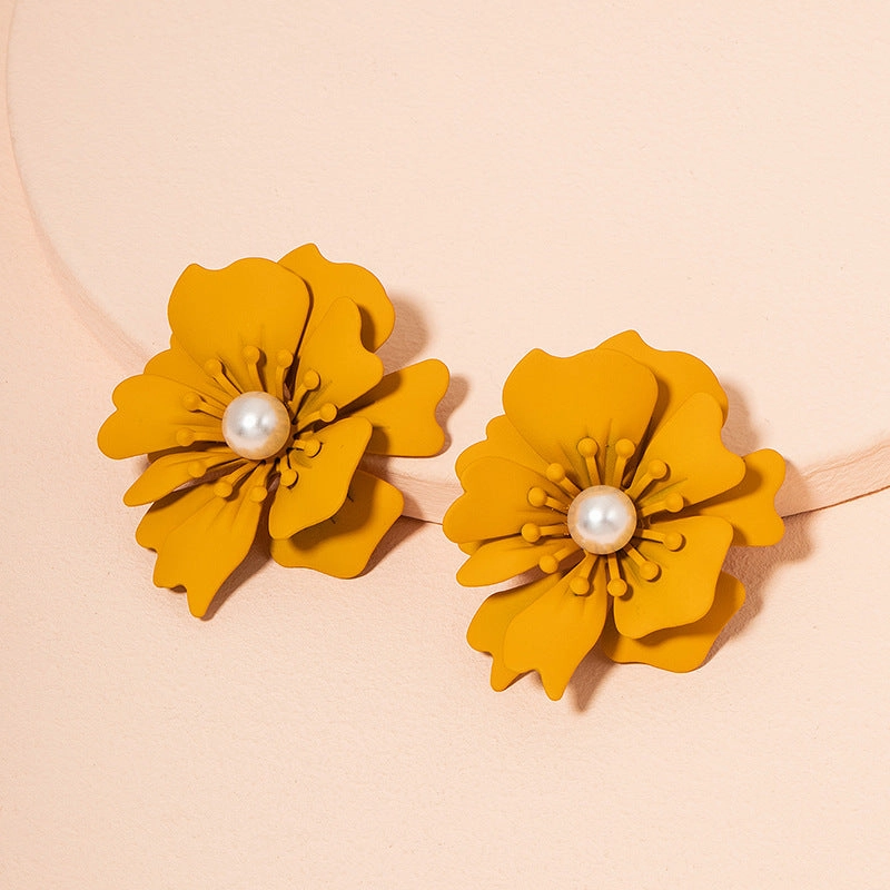 Wholesale Multicolor Flowers Alloy Ear Studs