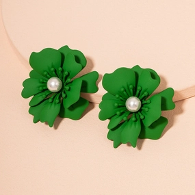 Wholesale Multicolor Flowers Alloy Ear Studs