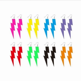 Wholesale Multicolor Fluorescent Lightning Acrylic Earrings