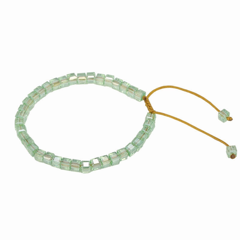 Wholesale Multicolor Square Faceted Glass Beads Bracelet