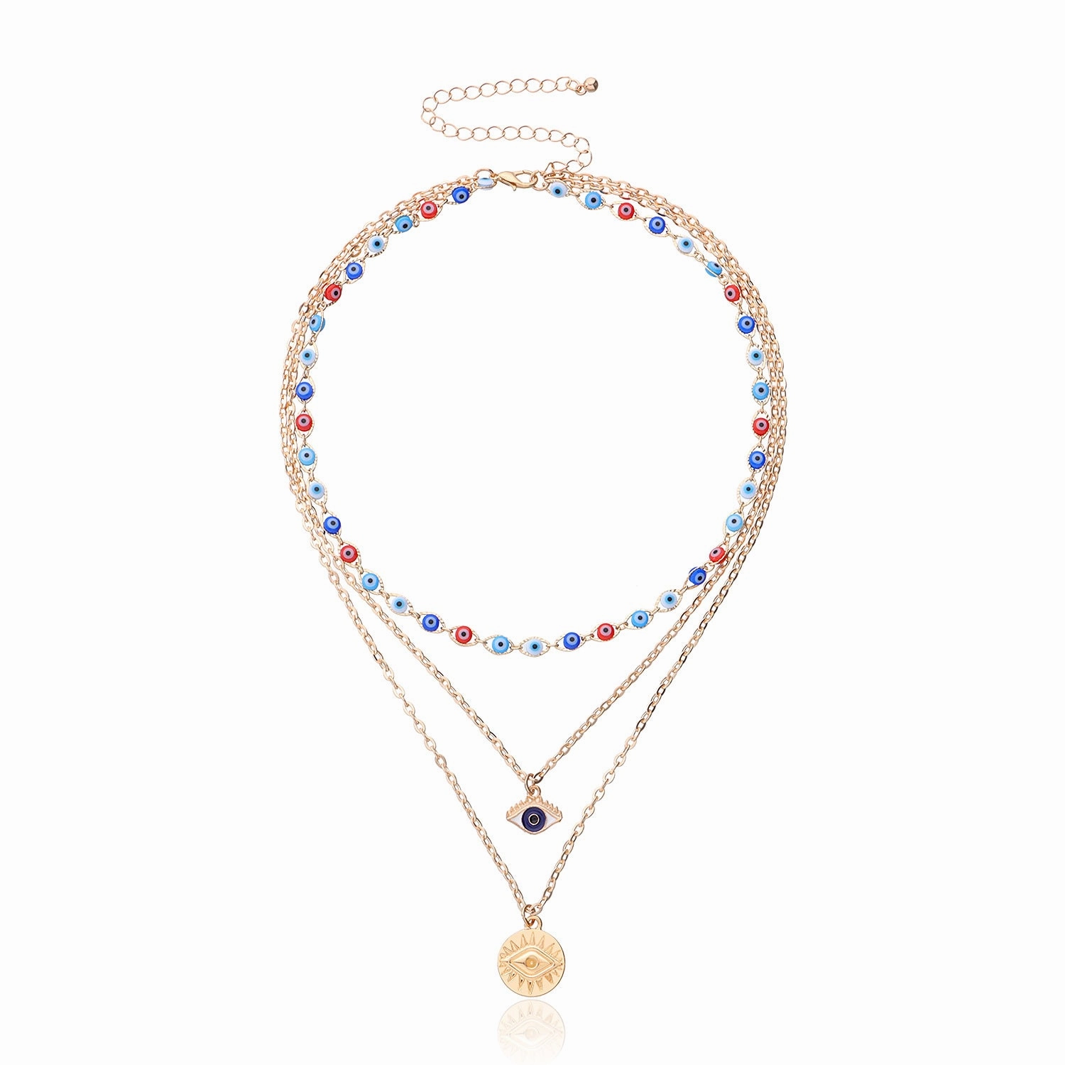 Wholesale Multilayer Devil Eye Alloy Necklace