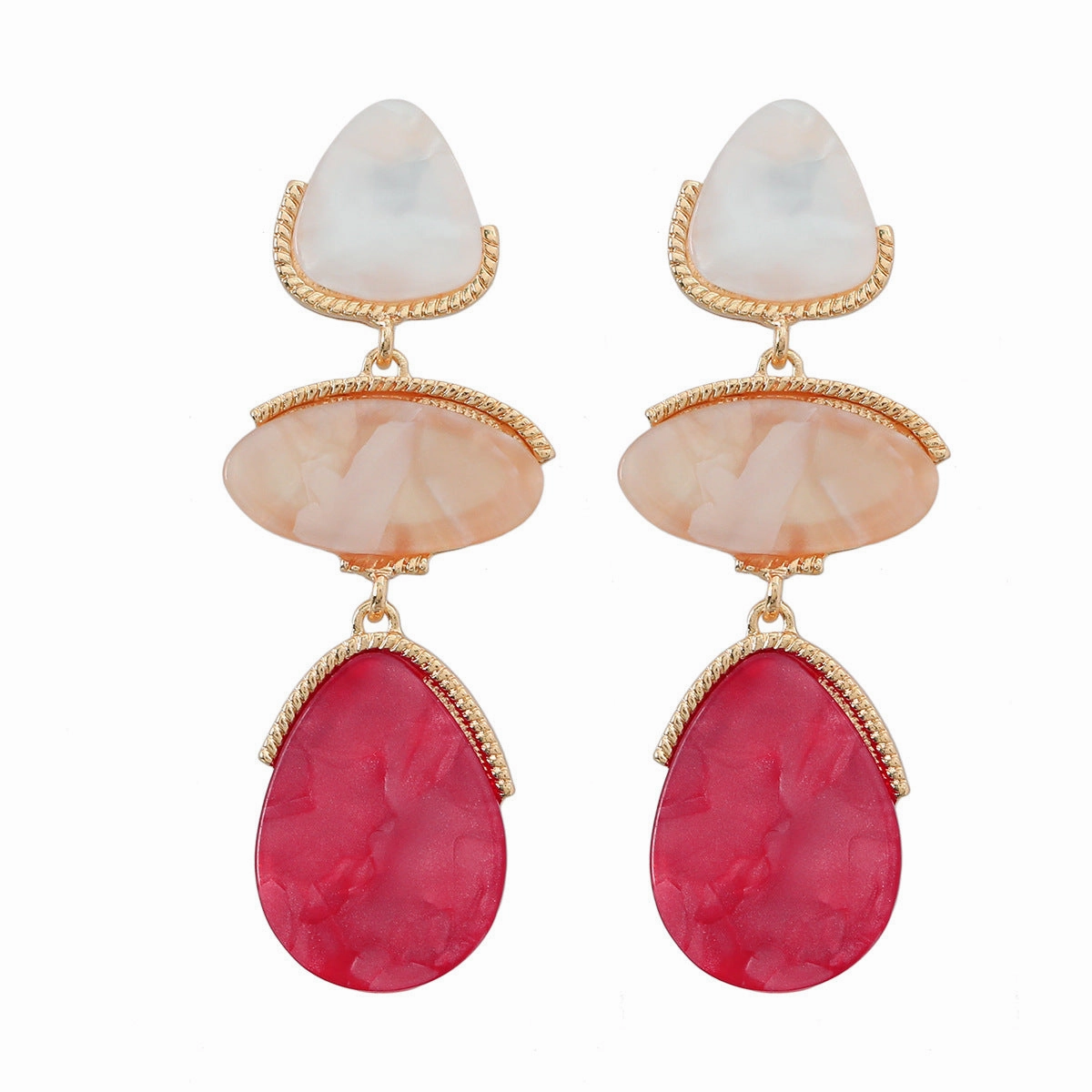 Wholesale Multilayer Geometric Sheets Earrings
