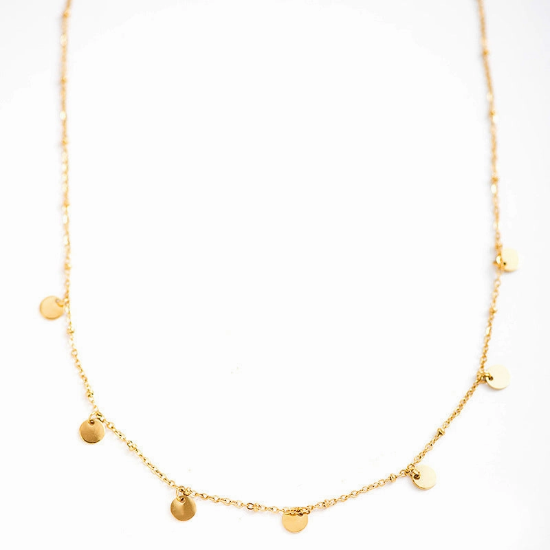 Wholesale Multilayer Oil Oval Pendant Stainless Steel Necklace