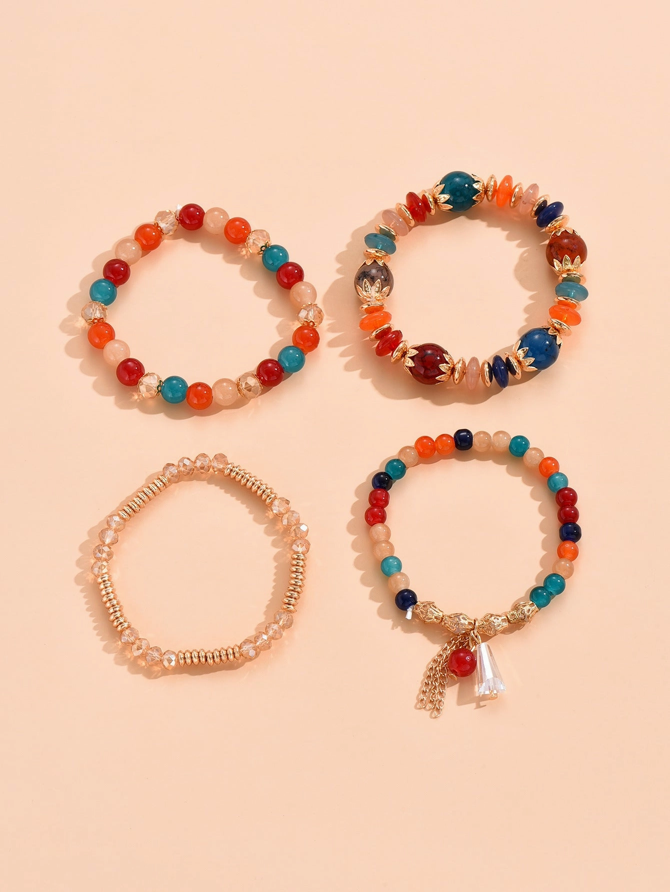 Wholesale Multilayer Pearl Tassel Glass Bracelet