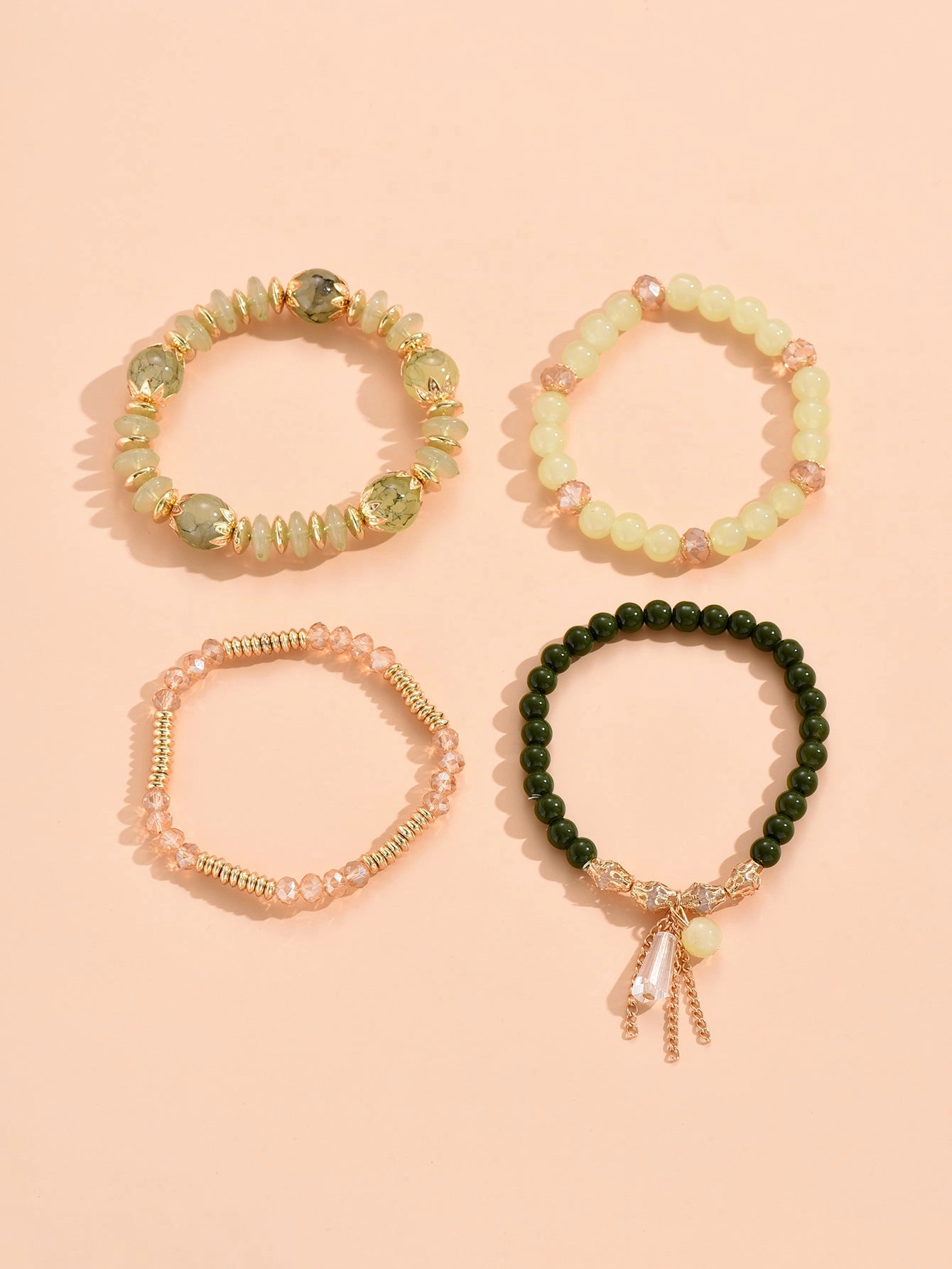Wholesale Multilayer Pearl Tassel Glass Bracelet