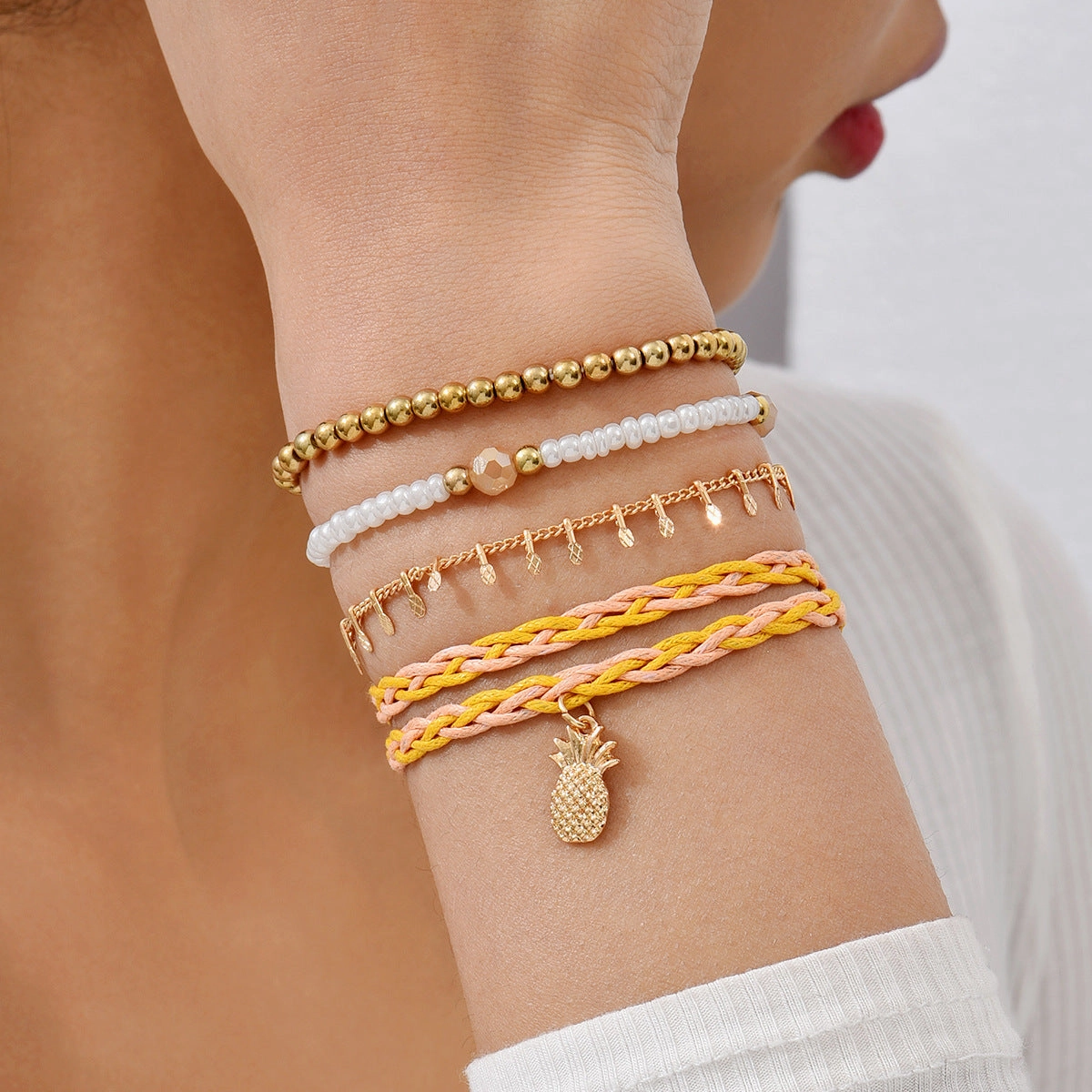 Wholesale Multilayer Rice Beads Glass Bracelet