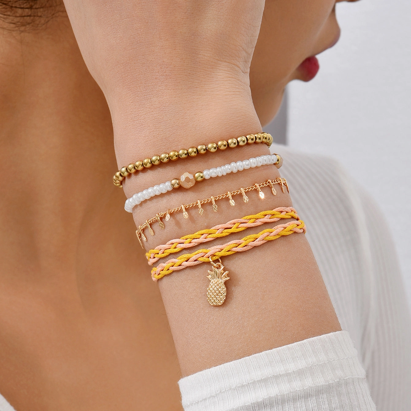 Wholesale Multilayer Rice Beads Glass Bracelet