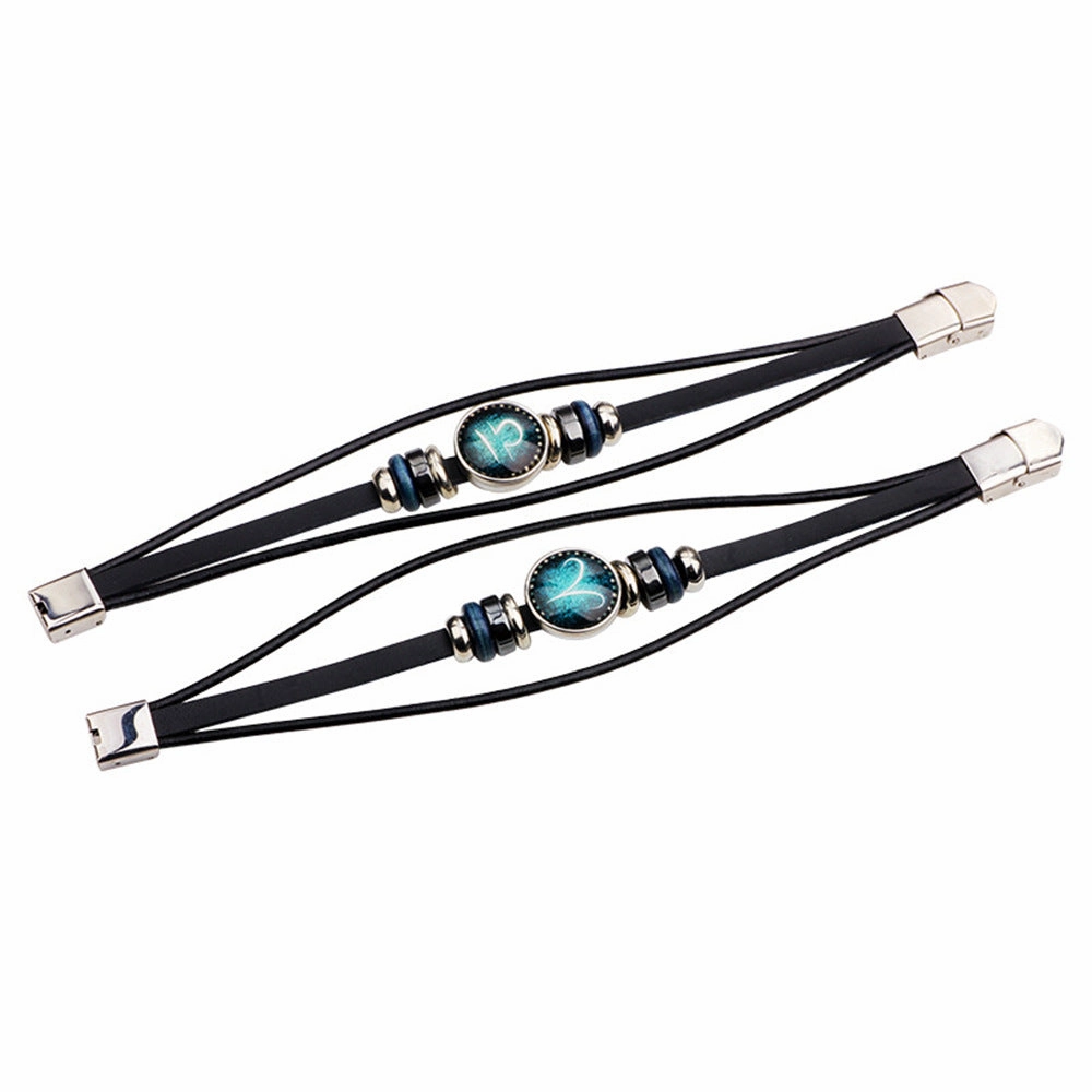 Wholesale Multilayer Twelve Constellation Punk Couple Bracelet