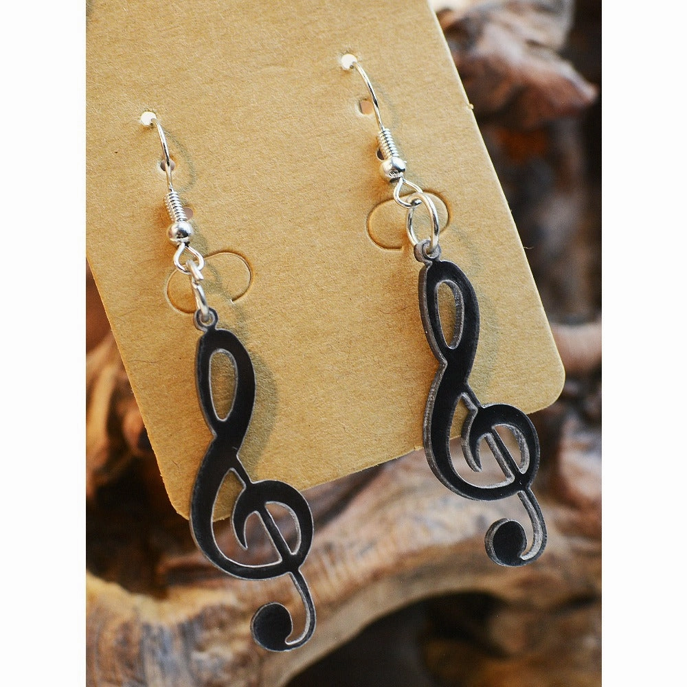 Wholesale Music Note Gradient Acrylic Double Sided Print Earrings