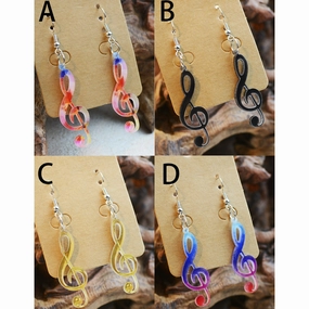 Wholesale Music Note Gradient Acrylic Double Sided Print Earrings