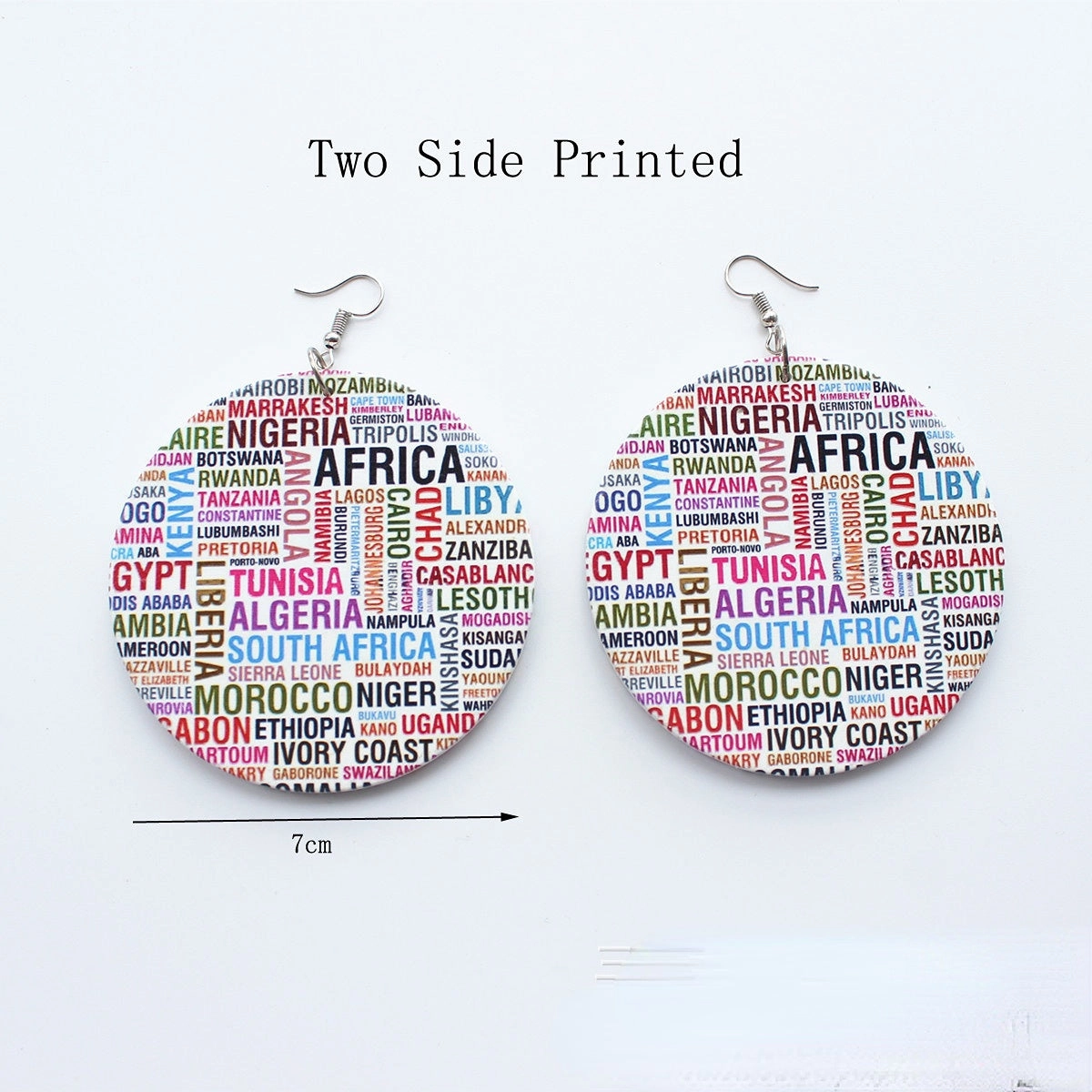 Wholesale Name Of African Countries Wood Earrings