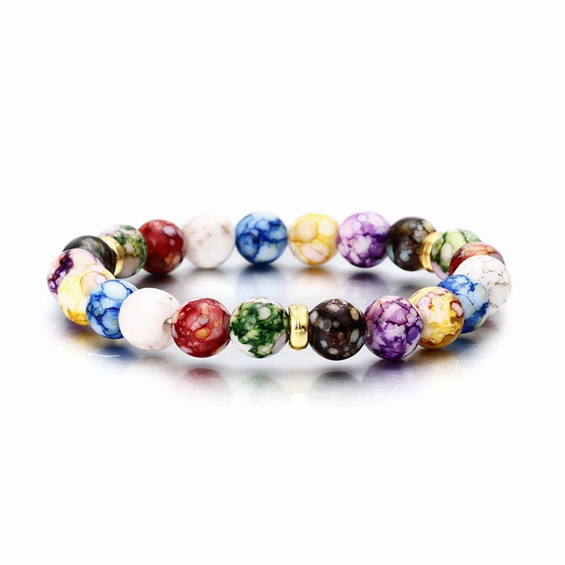 Wholesale Natural Agate Lava Stone Alloy Bracelet