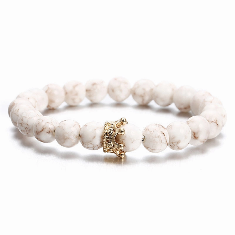 Wholesale Natural Agate Lava Stone Alloy Bracelet