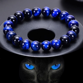 Wholesale Natural Blue Tiger Eye Stone Eagle Eye Stone Cat Eye Bracelet