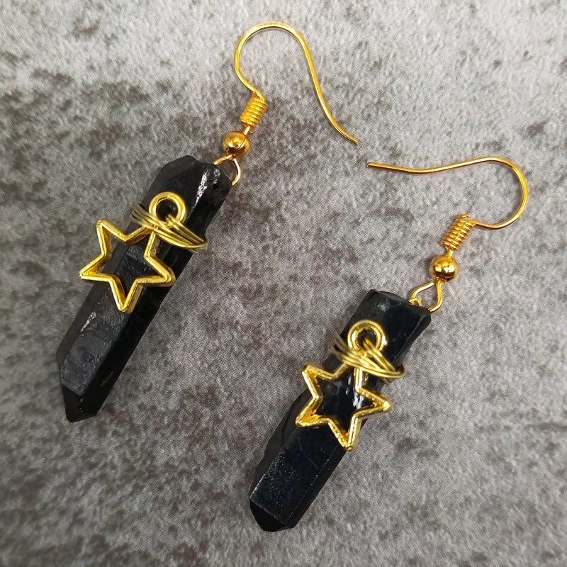 Wholesale Natural Crystal Alloy Earrings