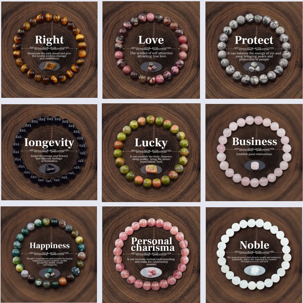 Wholesale Natural Crystal Bracelet 8mm temu Heyen Explosions Stretching Line Tiger Eye Bracelet