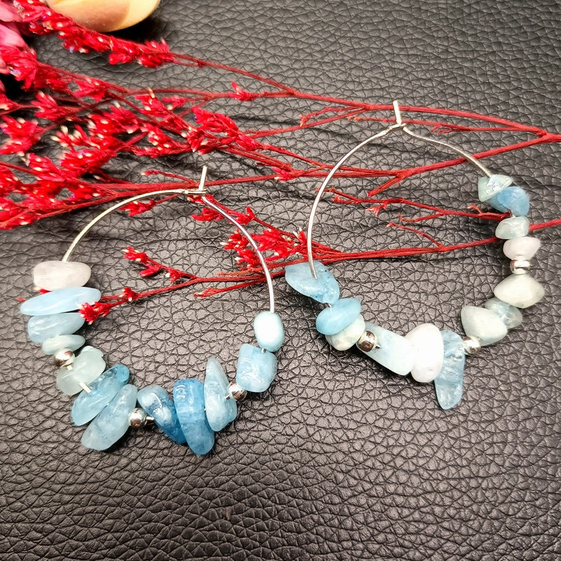 Wholesale Natural Crystal Crushed Stone Alloy Earrings