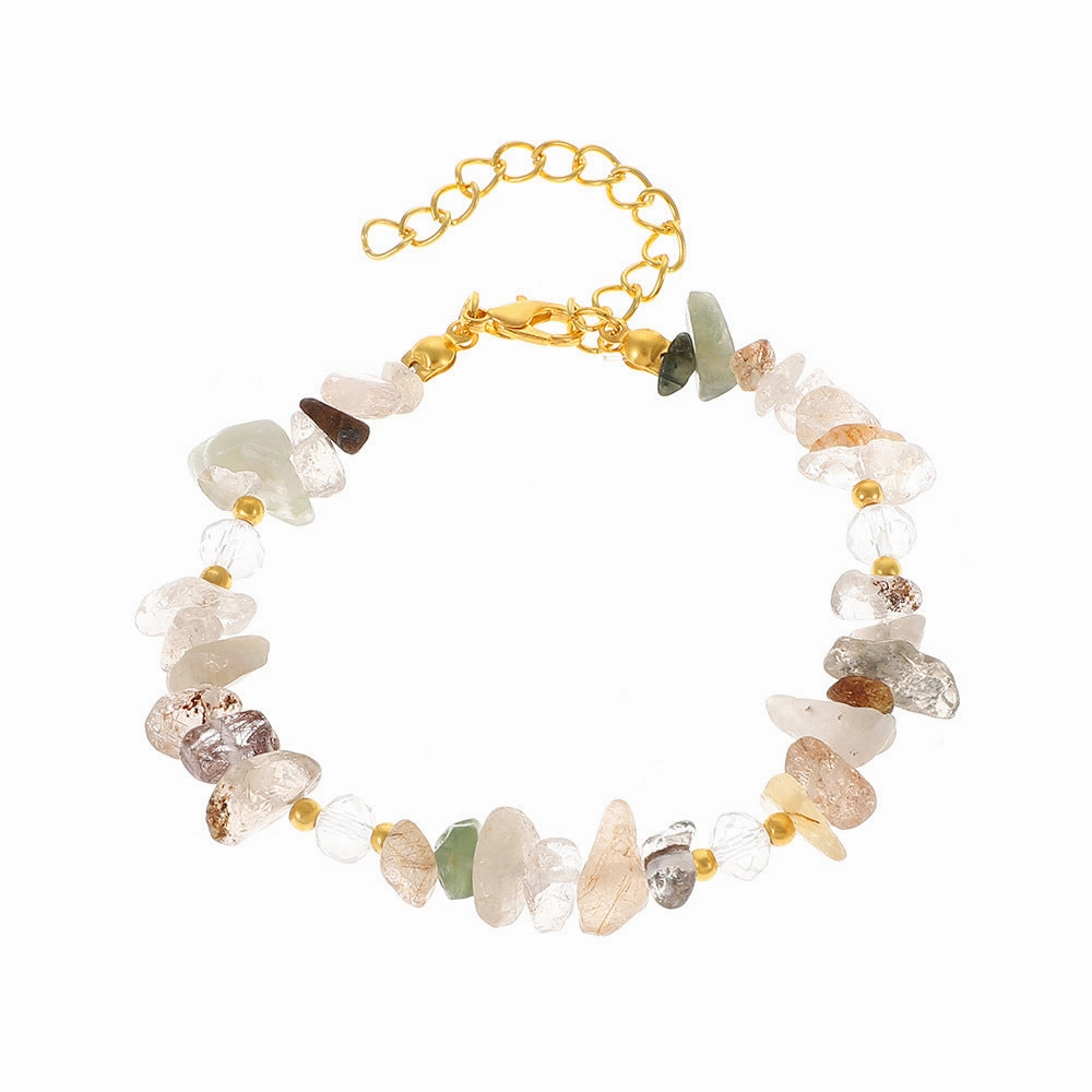 Wholesale Natural Crystal Crushed Stone Copper Bracelet
