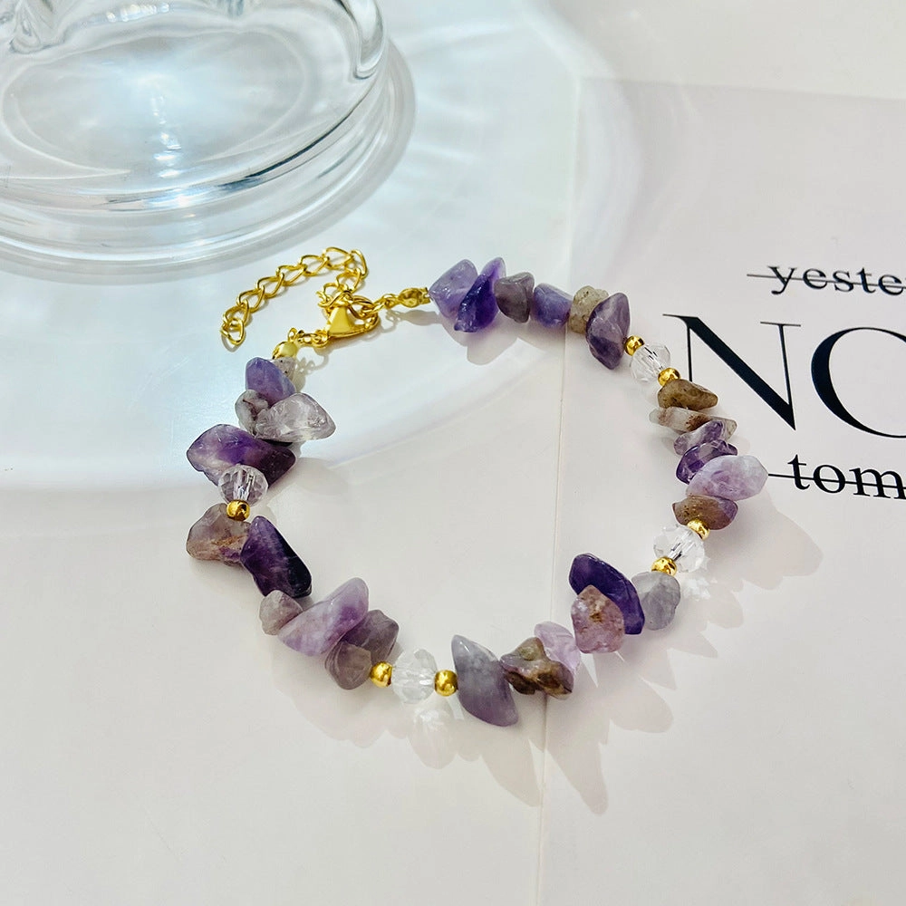 Wholesale Natural Crystal Crushed Stone Copper Bracelet
