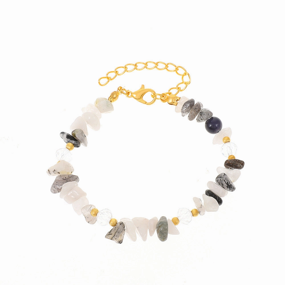 Wholesale Natural Crystal Crushed Stone Copper Bracelet