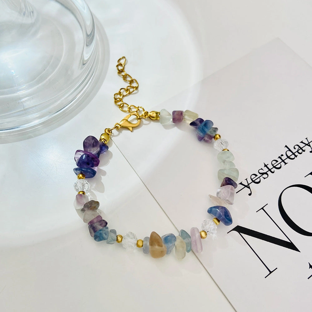 Wholesale Natural Crystal Crushed Stone Copper Bracelet