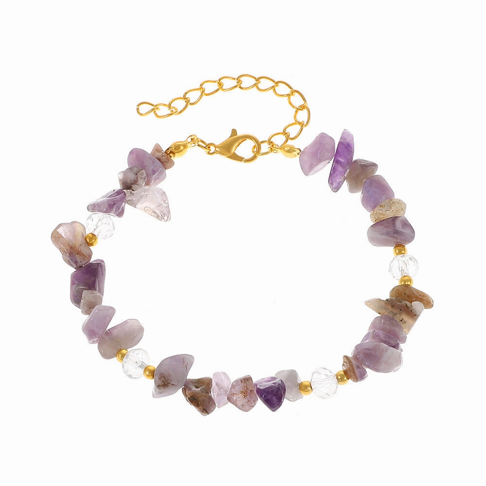 Wholesale Natural Crystal Crushed Stone Copper Bracelet