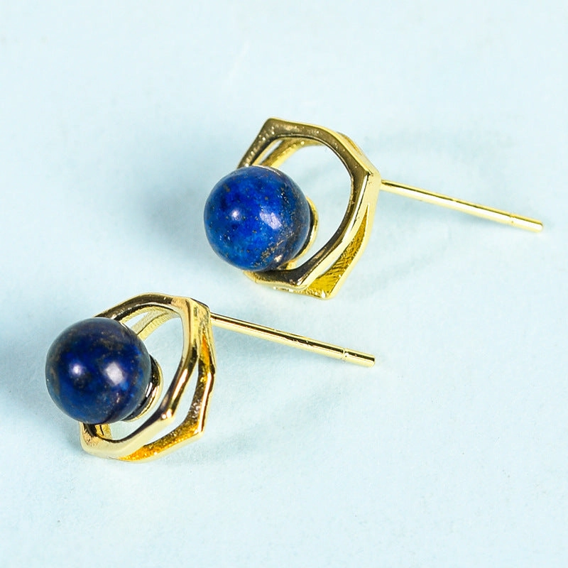 Wholesale Natural Crystal Gravel Square Round Bead Earrings